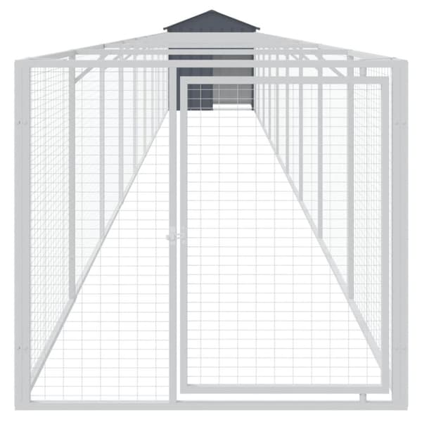 vidaXL Hundehus med tak antrasitt 117x1017x123 cm galvanisert stål