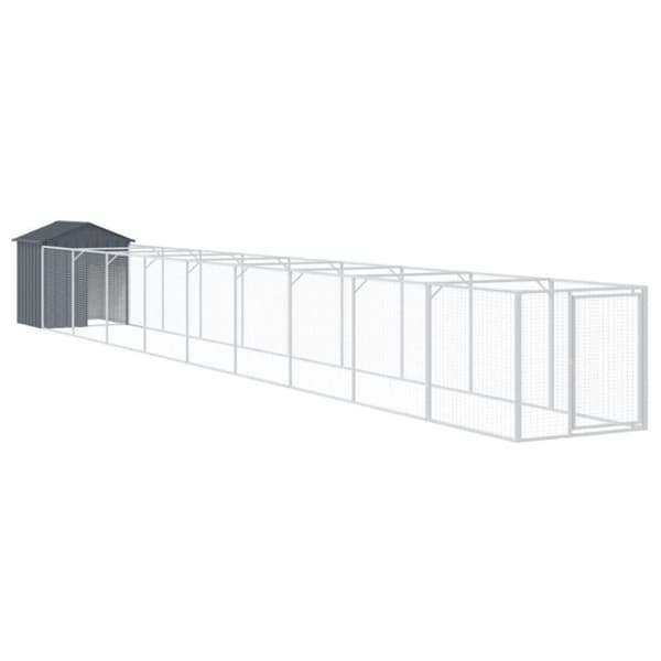 vidaXL Hundehus med tak antrasitt 117x1017x123 cm galvanisert stål