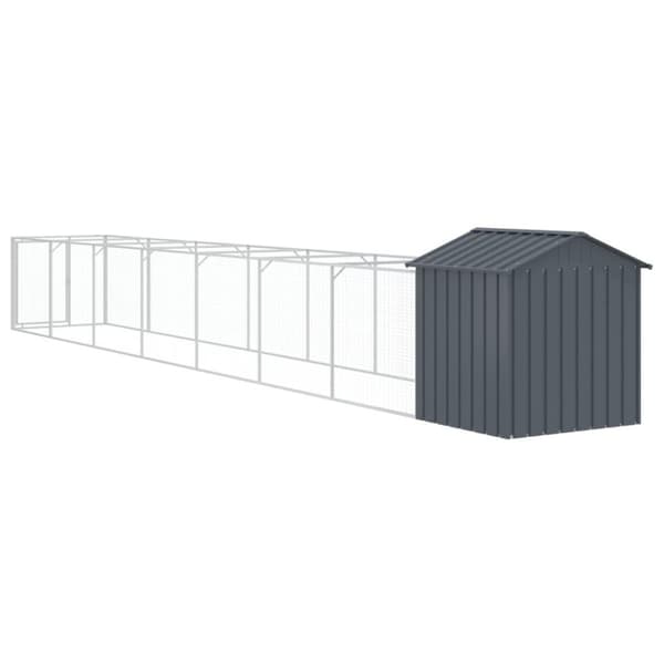 vidaXL Hundehus med tak antrasitt 117x813x123 cm galvanisert stål
