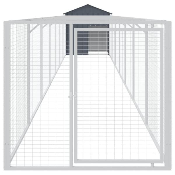 vidaXL Hundehus med tak antrasitt 117x813x123 cm galvanisert stål