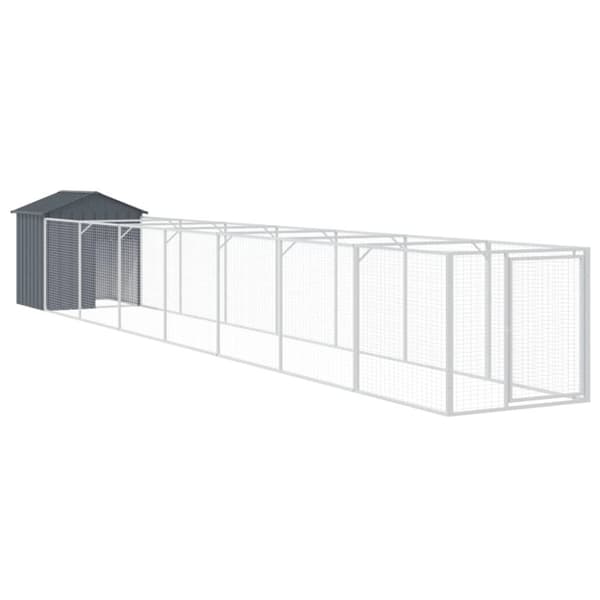 vidaXL Hundehus med tak antrasitt 117x813x123 cm galvanisert stål