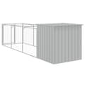 Pikkukuva 5 / 8: vidaXL Koirankoppi/ulkotila v.harmaa 110x405x110 cm galvanoitu teräs