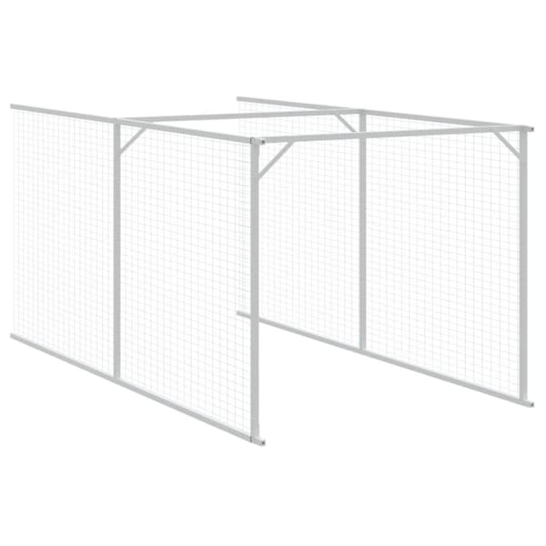 vidaXL Koirankoppi/ulkotila v.harmaa 110x405x110 cm galvanoitu teräs