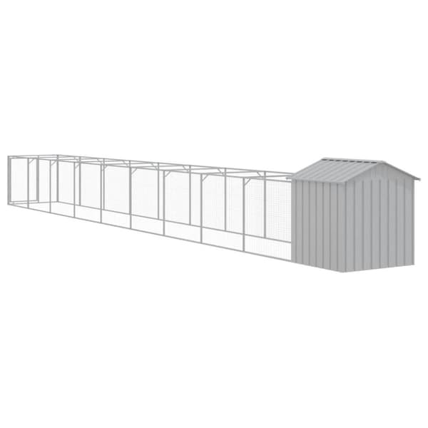 vidaXL hundehus med tag 117x1017x123 cm galvaniseret stål lysegrå