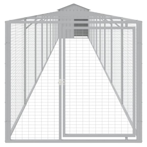 vidaXL hundehus med tag 117x1017x123 cm galvaniseret stål lysegrå