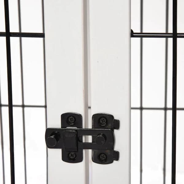 Rootz Hundebur - Hundeholder - Kæledyrsbur - Låsende 3-døre - MDF træ - Hvid - 58,5 cm x 81 cm x 66 cm