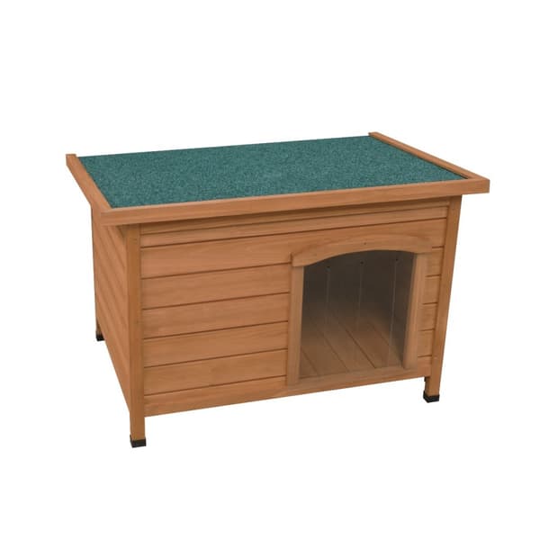 Wooden Dog Kennel Small Medium Large Pet House Shelter Animal Hut Open Top Roof 5cm Clearance Removable Floor Weatherproof Fir Wood Slanted Felt Roof