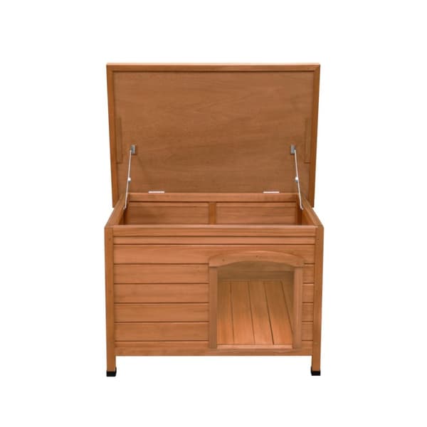 Wooden Dog Kennel Small Medium Large Pet House Shelter Animal Hut Open Top Roof 5cm Clearance Removable Floor Weatherproof Fir Wood Slanted Felt Roof