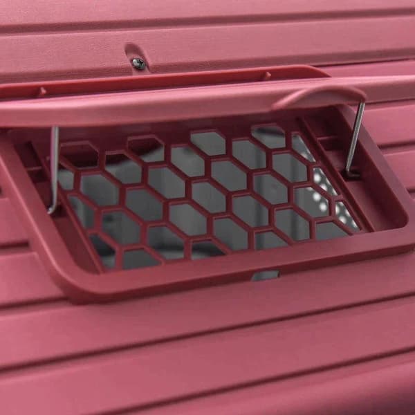 Rootz Dog House - Utomhus hundhus med tak - Luckport - Shelter för små hundar - Pen Air Circulation - Vattentät - Röd/Ljusgrå - 59 x 75 x 66 cm