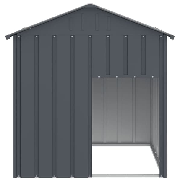 vidaXL hundehus med tag 117x103x123 cm galvaniseret stål antracitgrå