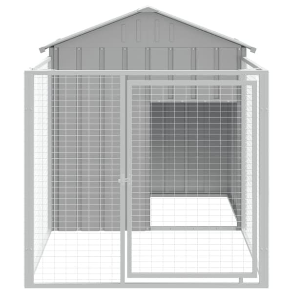 vidaXL Hundehus med tak lysegrå 117x201x123 cm galvanisert stål