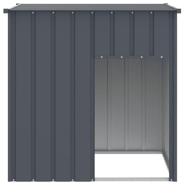 vidaXL Hundkoja med tak antracit 110x103x109 cm galvaniserat stål
