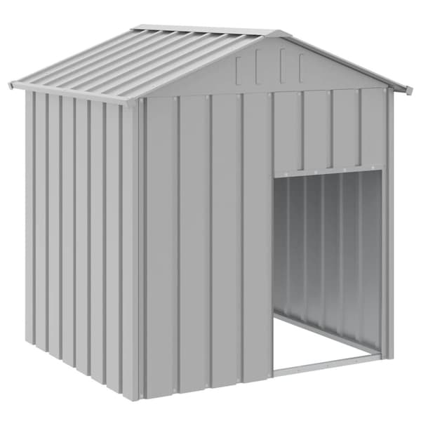 vidaXL hundehus med tag 117x103x123 cm galvaniseret stål lysegrå