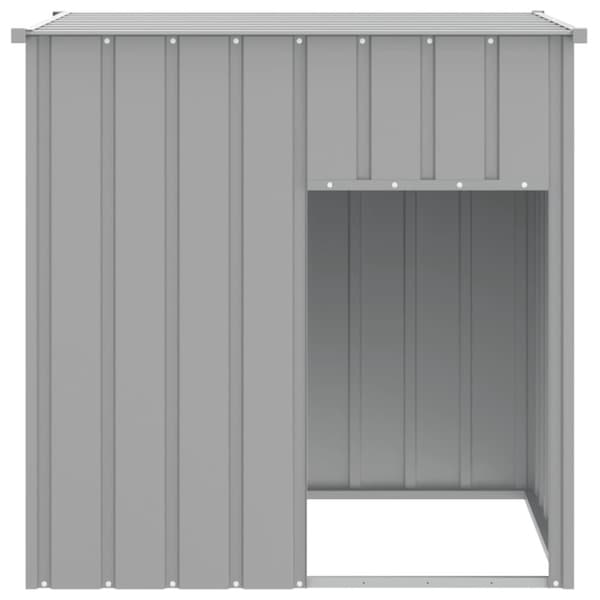 vidaXL hundehus med tag 110x103x109 cm galvaniseret stål lysegrå