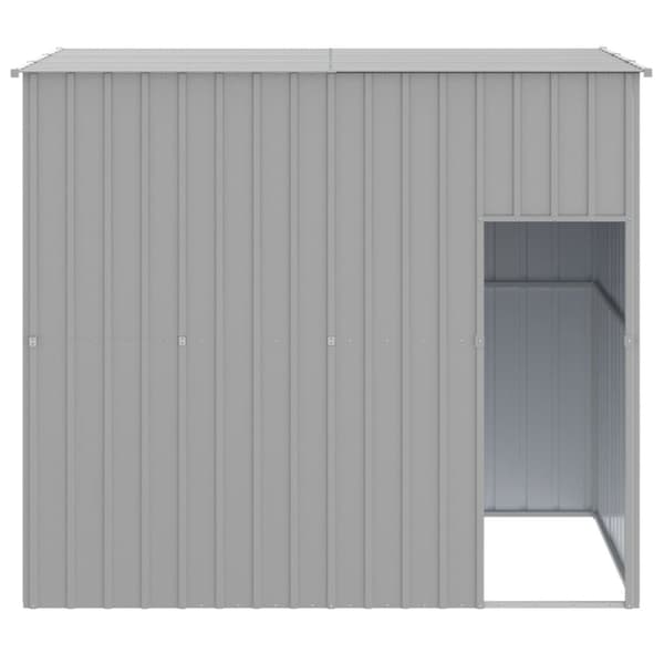 vidaXL Koirankoppi katolla harmaa 214x153x181 cm galvanoitu teräs