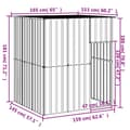 Miniatyrbillede 4 af 5: vidaXL hundehus med tag 165x153x181 cm galvaniseret stål antracitgrå