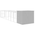 Miniatyrbillede 5 af 9: vidaXL hundehus med løbegård 214x865x181 cm galvaniseret stål lysegrå