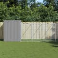 Miniatyrbillede 2 af 9: vidaXL hundehus med løbegård 214x865x181 cm galvaniseret stål lysegrå