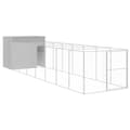 Miniatyrbillede 1 af 9: vidaXL hundehus med løbegård 214x865x181 cm galvaniseret stål lysegrå