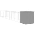 Miniatyrbillede 5 af 8: vidaXL hundehus med løbegård 165x1067x181 cm galvaniseret stål lysegrå