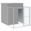Miniatyrbillede 6 af 8: vidaXL hundehus med løbegård 165x1067x181 cm galvaniseret stål lysegrå