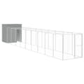Miniatyrbillede 1 af 8: vidaXL hundehus med løbegård 165x1067x181 cm galvaniseret stål lysegrå