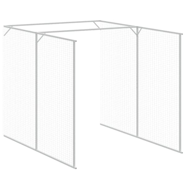 vidaXL hundehus med løbegård 165x863x181 cm galvaniseret stål lysegrå