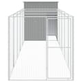 Miniatyrbillede 3 af 8: vidaXL hundehus med løbegård 165x659x181 cm galvaniseret stål lysegrå