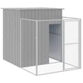 Miniatyrbillede 6 af 8: vidaXL hundehus med løbegård 165x659x181 cm galvaniseret stål lysegrå