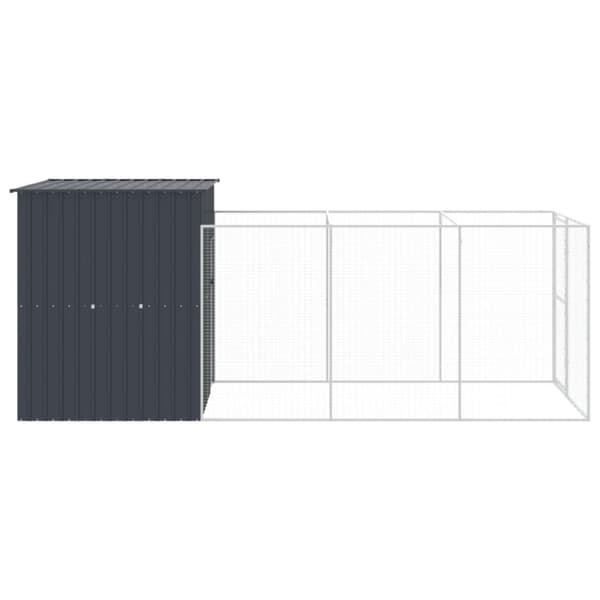vidaXL Koirankoppi/ulkotila antras. 165x455x181 cm galvanoitu teräs