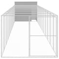 Miniatyrbillede 3 af 9: vidaXL hundehus med løbegård 214x1273x181 cm galvaniseret stål lysegrå