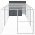 Miniatyrbilde 3 av 9: vidaXL Hundehus med gård antrasitt 214x865x181 cm galvanisert stål