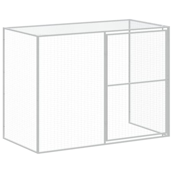 vidaXL Hundehus med gård antrasitt 214x865x181 cm galvanisert stål