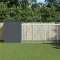 Miniatyrbilde 2 av 9: vidaXL Hundehus med gård antrasitt 214x865x181 cm galvanisert stål