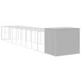 Miniatyrbilde 5 av 9: vidaXL Hundehus med tak lysegrå 214x1069x181 cm galvanisert stål