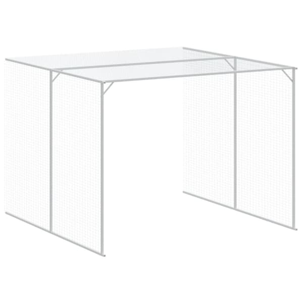 vidaXL Hundehus med tak lysegrå 214x1069x181 cm galvanisert stål