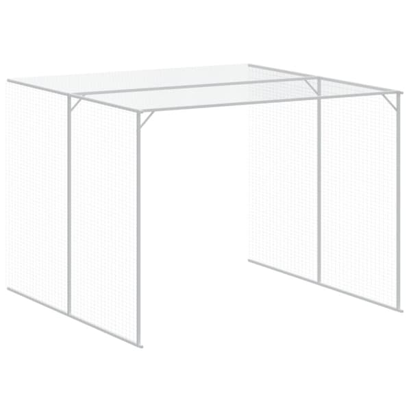 vidaXL Hundehus med tak lysegrå 214x1273x181 cm galvanisert stål