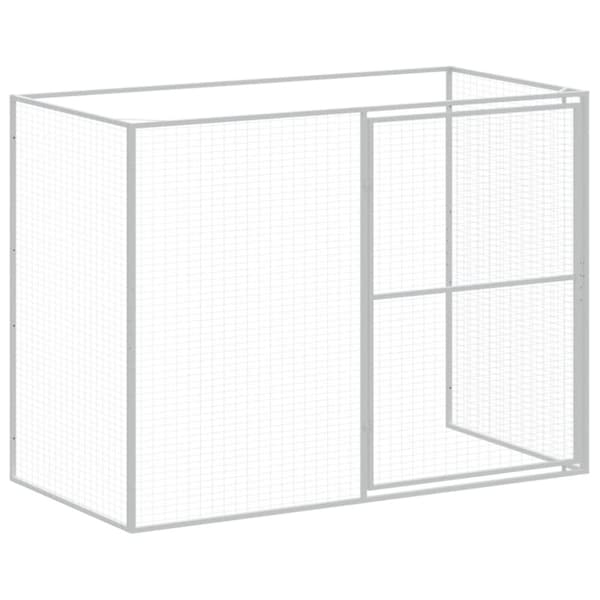 vidaXL Hundehus med gård antrasitt 214x457x181 cm galvanisert stål