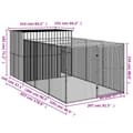 Miniatyrbilde 9 av 9: vidaXL Hundehus med gård antrasitt 214x457x181 cm galvanisert stål