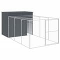 Miniatyrbilde 1 av 9: vidaXL Hundehus med gård antrasitt 214x457x181 cm galvanisert stål