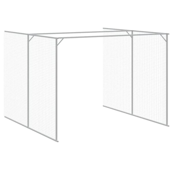 vidaXL Hundehus med tak lysegrå 214x1069x181 cm galvanisert stål