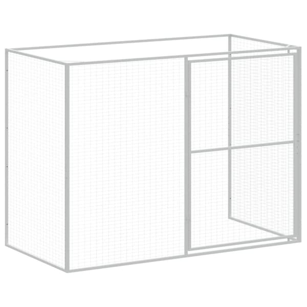 vidaXL Hundehus med tak lysegrå 214x1069x181 cm galvanisert stål