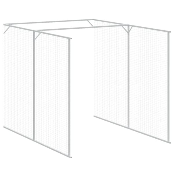 vidaXL Hundehus med tak lysegrå 165x1271x181 cm galvanisert stål
