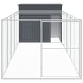Miniatyrbilde 3 av 9: vidaXL Hundehus med gård antrasitt 214x661x181 cm galvanisert stål