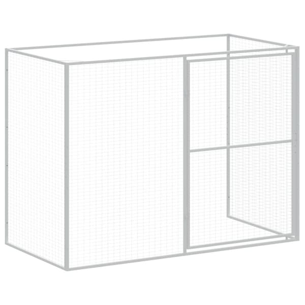 vidaXL Hundehus med gård antrasitt 214x661x181 cm galvanisert stål