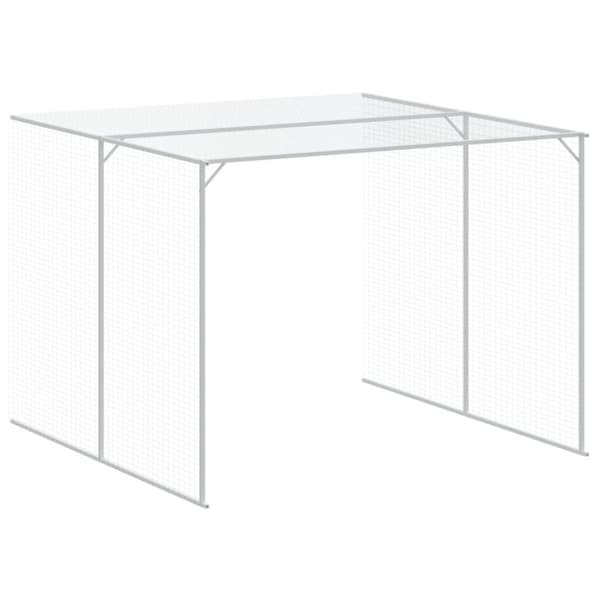 vidaXL Hundehus med gård antrasitt 214x1069x181 cm galvanisert stål