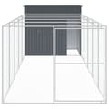 Miniatyrbilde 3 av 9: vidaXL Hundehus med gård antrasitt 214x661x181 cm galvanisert stål