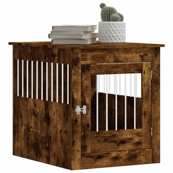 vidaXL Hundbur rökfärgad ek 64,5x80x71 cm konstruerat trä