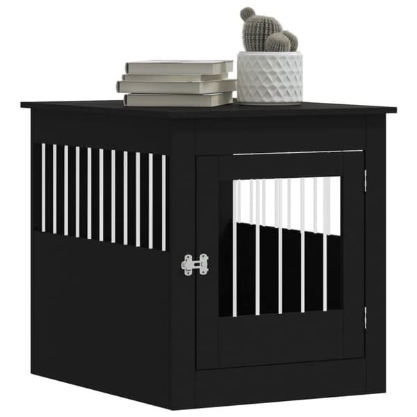 vidaXL Hundbur svart 64,5x80x71 cm konstruerat trä