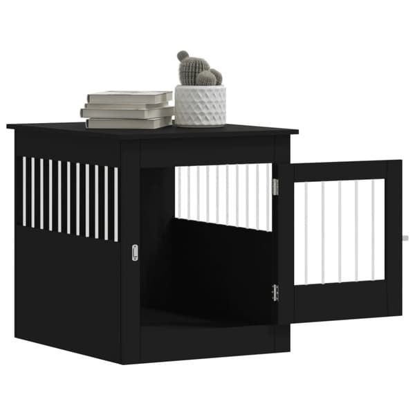 vidaXL Hundbur svart 64,5x80x71 cm konstruerat trä